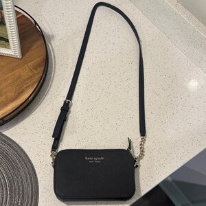Kate Spade Black Crossbody Bag with Gold Accents